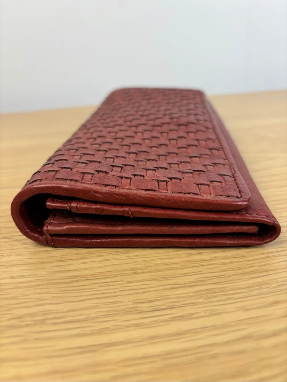 Vilenca‎ Holland Rich Red Basket Woven Leather Wallet “Vintage Leather” Collect.